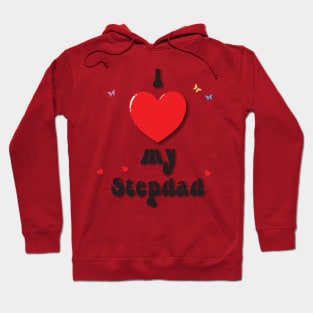 I love my step dad - - heart doodle hand drawn design Hoodie